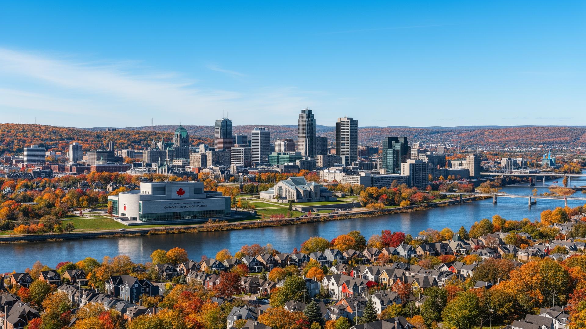 Gatineau cityscape with Ottawa River