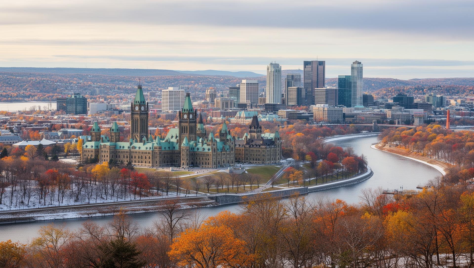 Ottawa and Gatineau cityscape